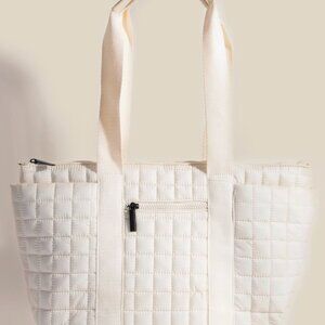 Quilted Nylon Tote Bag - Winter White (cream) - NWT